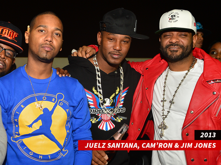 Juelz Santana, Camron and Jim Jones sub getty swipe