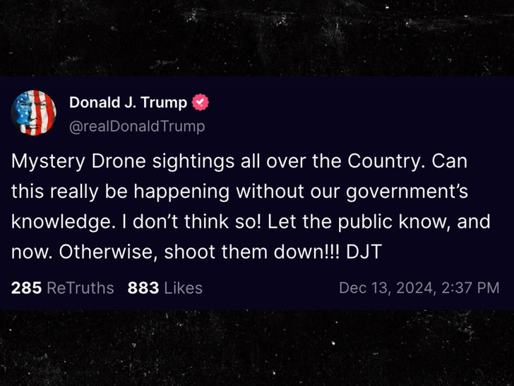 Donald Trump Calls for Mysterious Drones to Be Shot Down