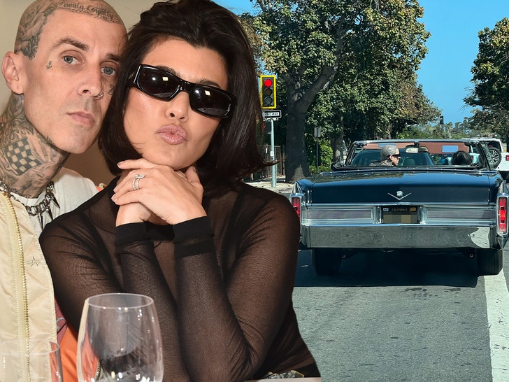 Kourtney Kardashian และ Travis Barker เยี่ยมชมอาคารศาลที่พวกเขาแต่งงานกัน