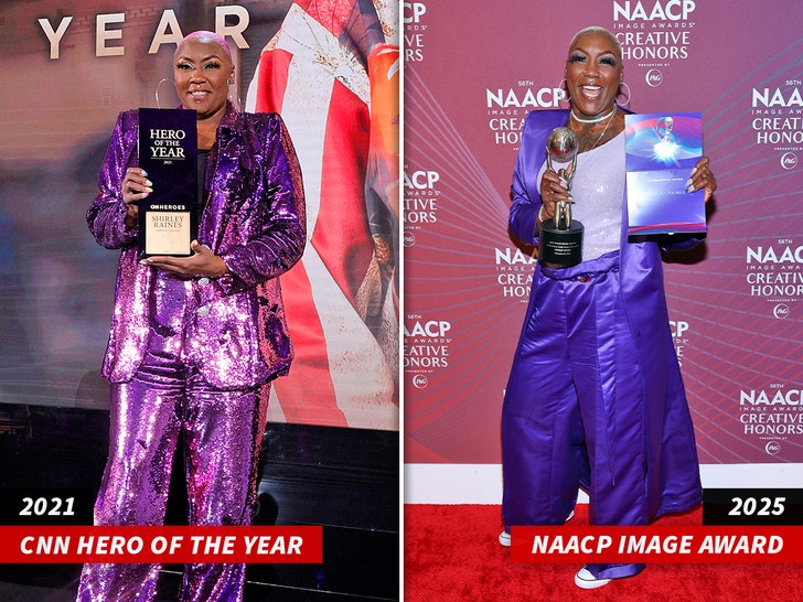 Shirley raines cnn héroe del año premio de imagen naacp dividido sub getty