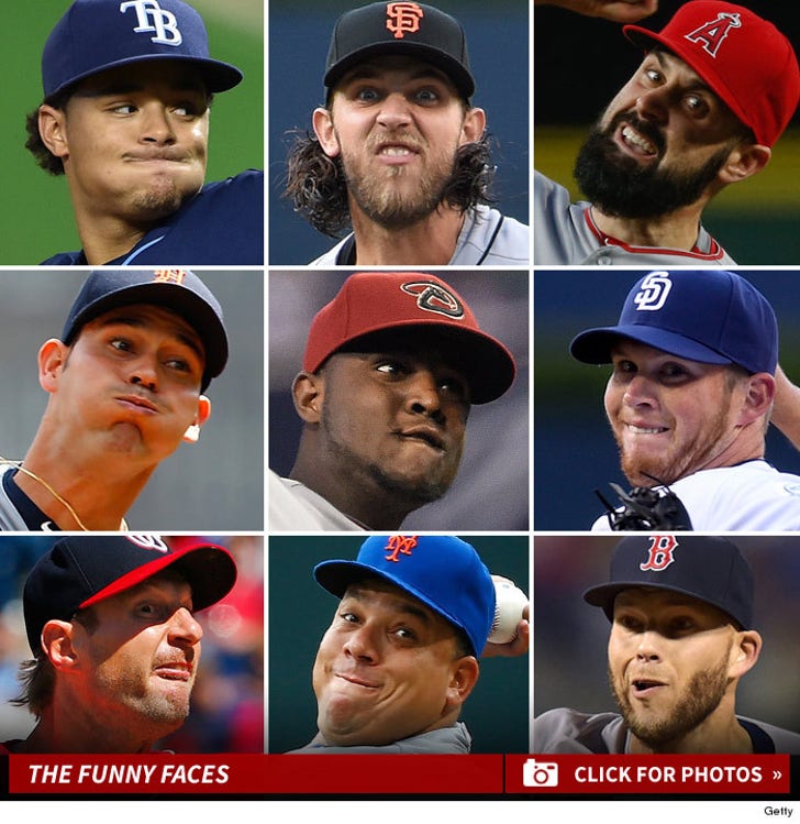 Funny Mugs on the Mound -- Resting Pitch Face!