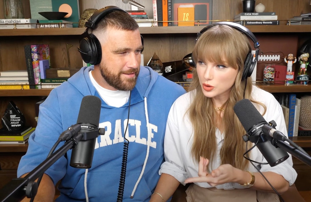 Taylor Swift Travis Kelce Handsy New Heights Podcast 5
