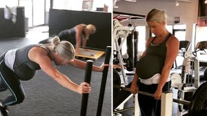 Matt Stafford's Wife Crushin' Weights at 38 Weeks Pregnant!
