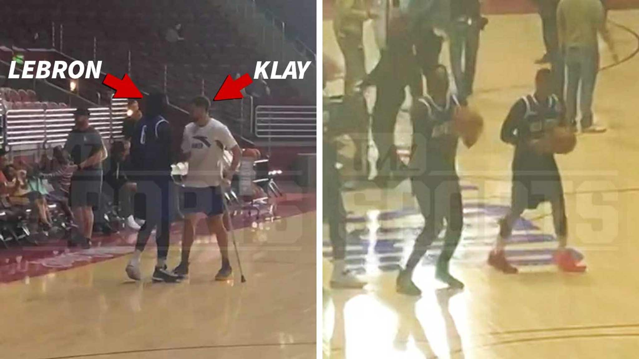 Watch: LeBron severely outdresses Klay Thompson