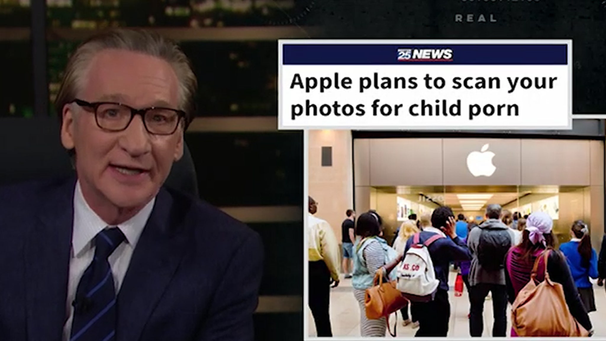 Bill Maher Says Apple's Move to Check Phones for Child Porn is Appalling