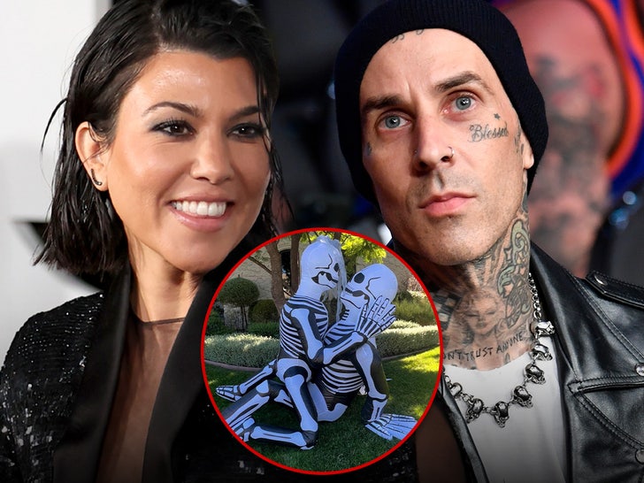 Kourtney Kardashian & Travis Barker’s Scandalous Halloween Decor Causes Stir