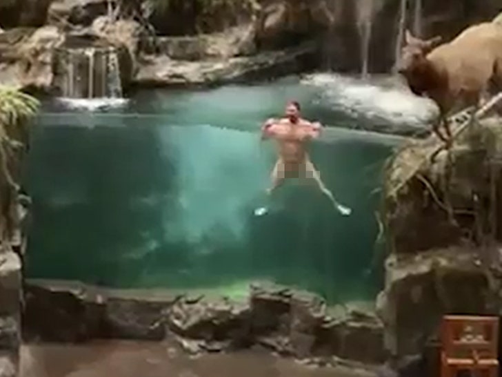 Man Streaks Naked Does Cannonball Into Bass Pro Pond During Erratic Meltdown