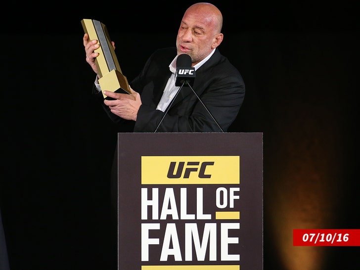Mark Coleman speaks as he is inducted at the UFC Hall of Fame