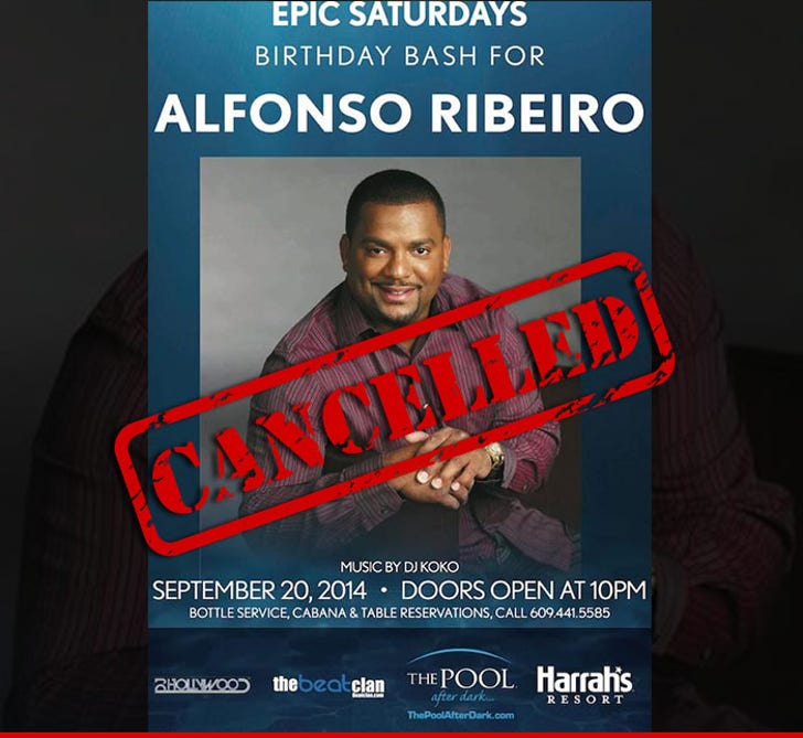 Alfonso Ribeiro -- No Time To Party -- 'Cause I'm :: 0918-alfonso-ribeiro-flier-2