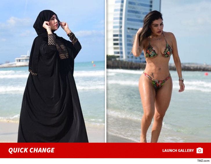 Model Liziane Gutierrez Wears Burka AND Bikini in Dubai