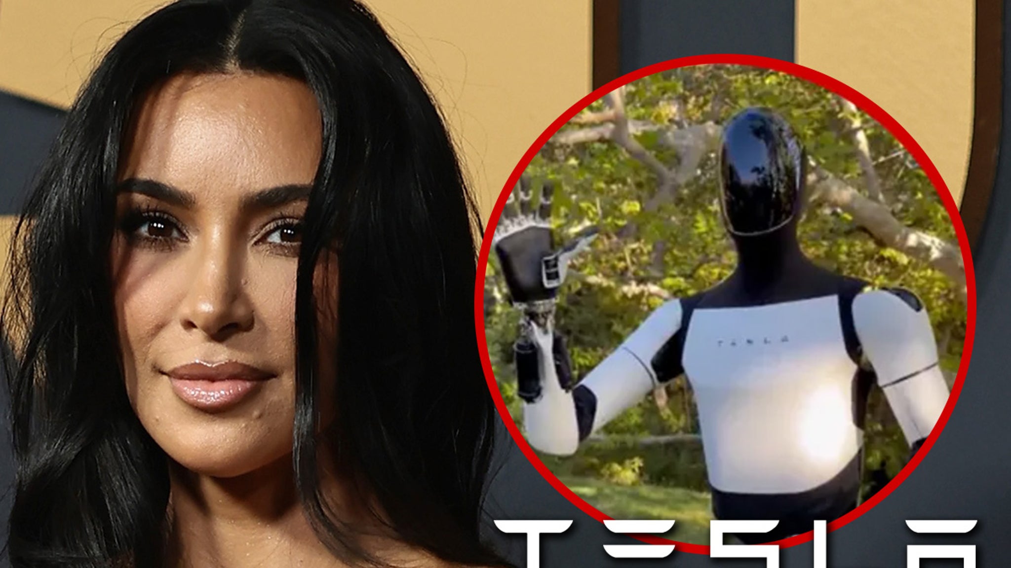 Kim Kardashian Gets Cozy With Tesla Robot in New Photo Shoot