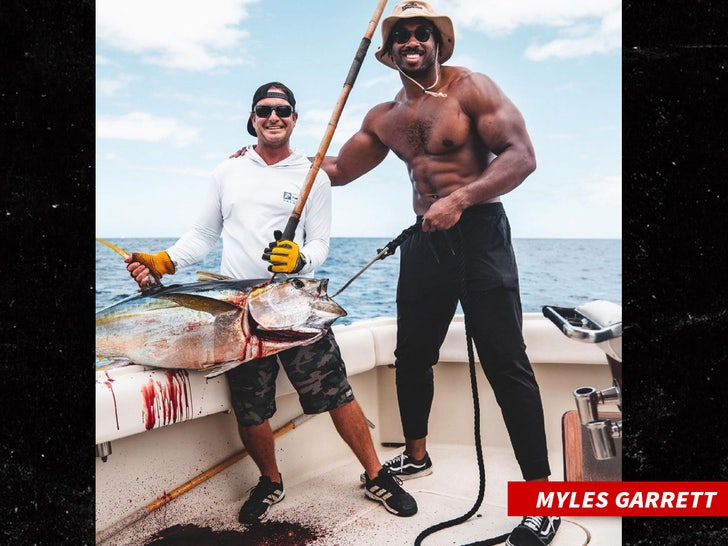 Myles Garrett fishing