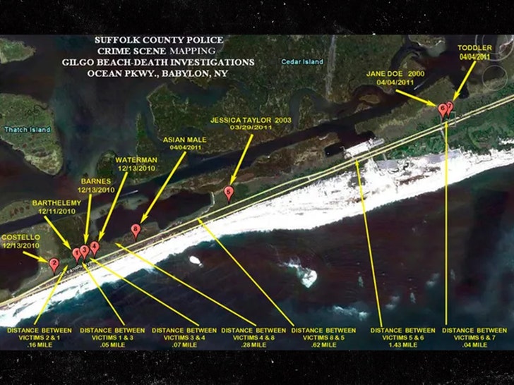 Gilgo Beach murders map