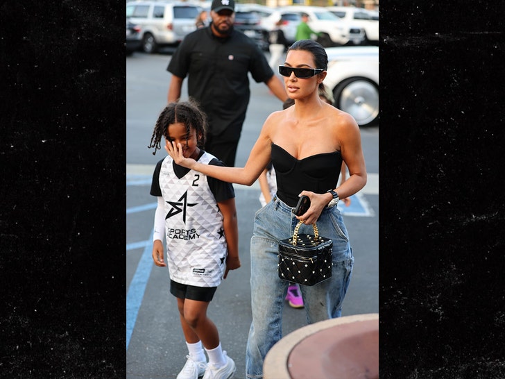 Kim Kardashian Chastises Son Saint West for Flipping Off Paparazzi