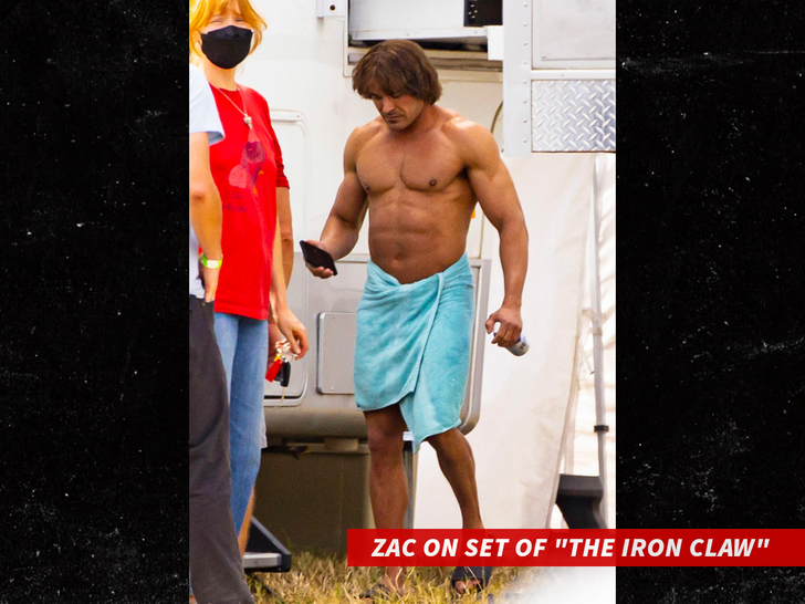 Zac On Set Of "The Iron Claw"