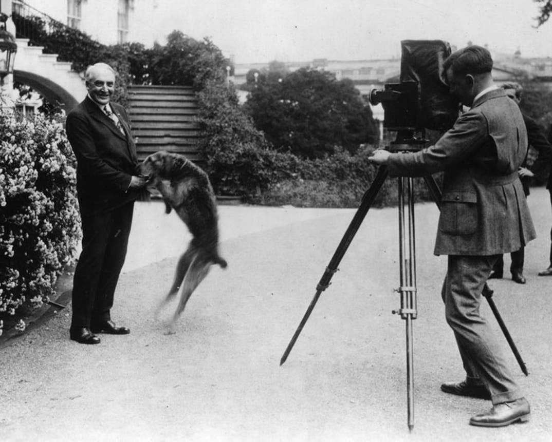 President Warren G. Harding and Laddie Boy