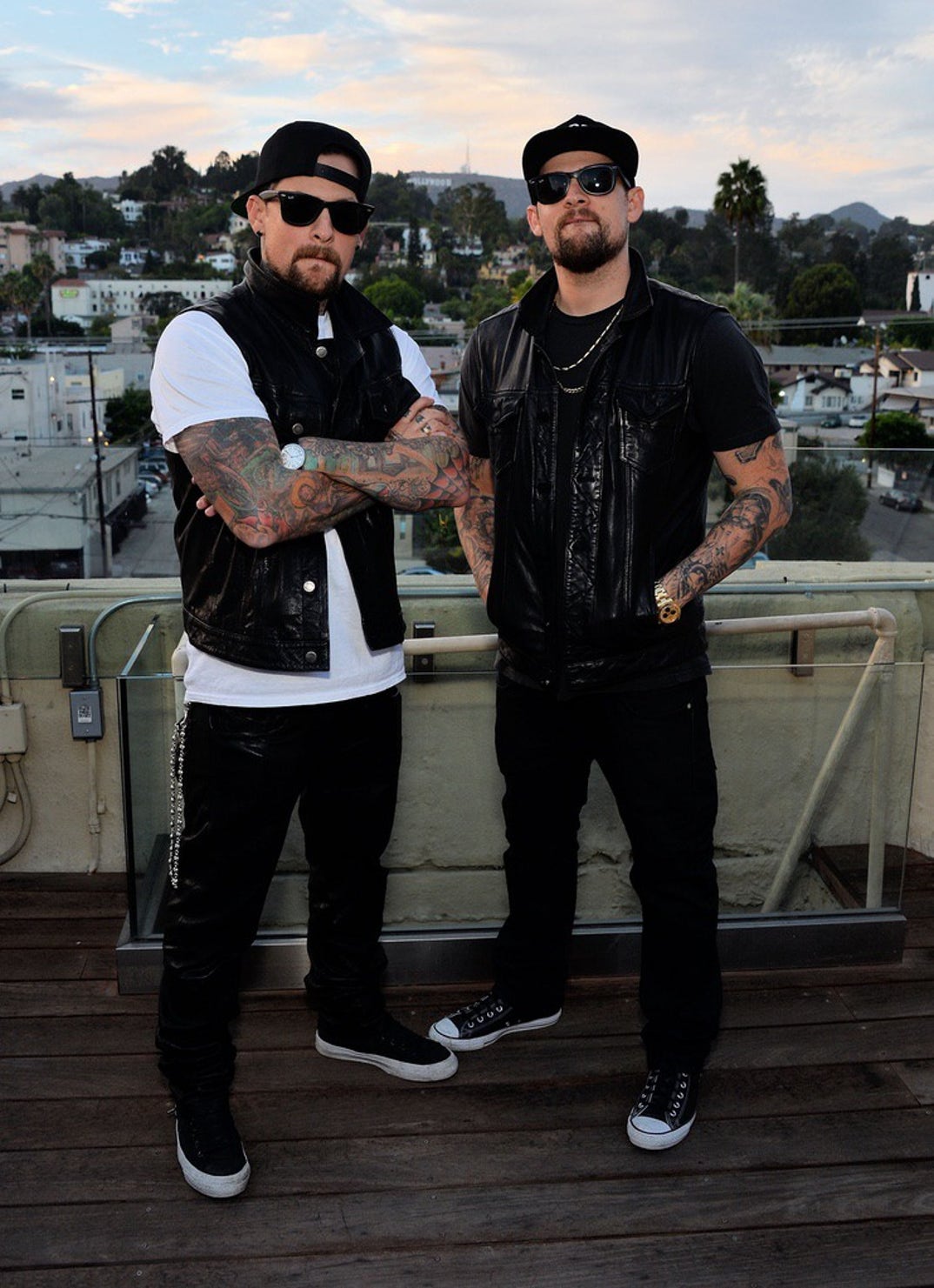 In 2014, Musicians Benji and Joel Madden took this rooftop pic at The Historic Hollywood Tower, which boasts a beautiful view of the sign in the background!
