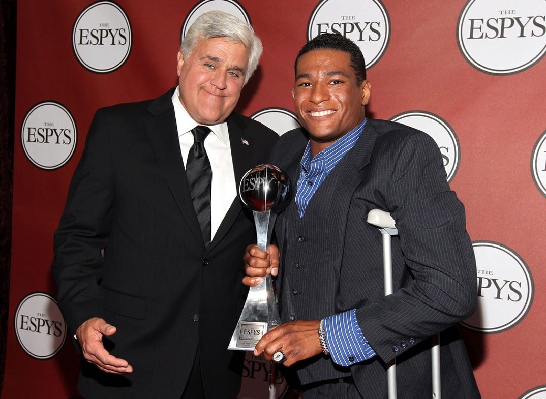 Jay Leno and Anthony Robles at the 2011 ESPY Awards