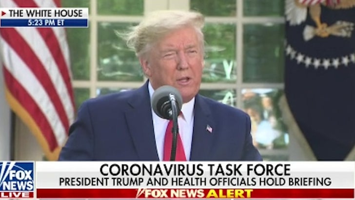 Here's President Trump interrupting a coronavirus briefing to give Americans a very important message ... his hair is real, and it's spectacular!!!