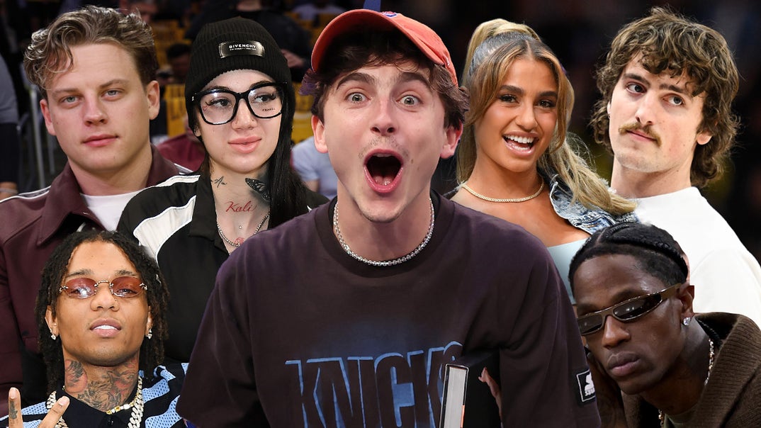 Timothee Chalamet Cheering ON The Knicks Surrounded By Celebs At Other NBA Games