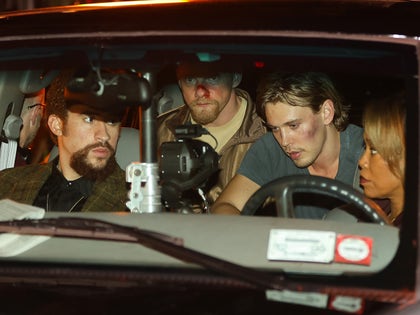 Bad Bunny And Austin Butler Filming A Movie In A Car