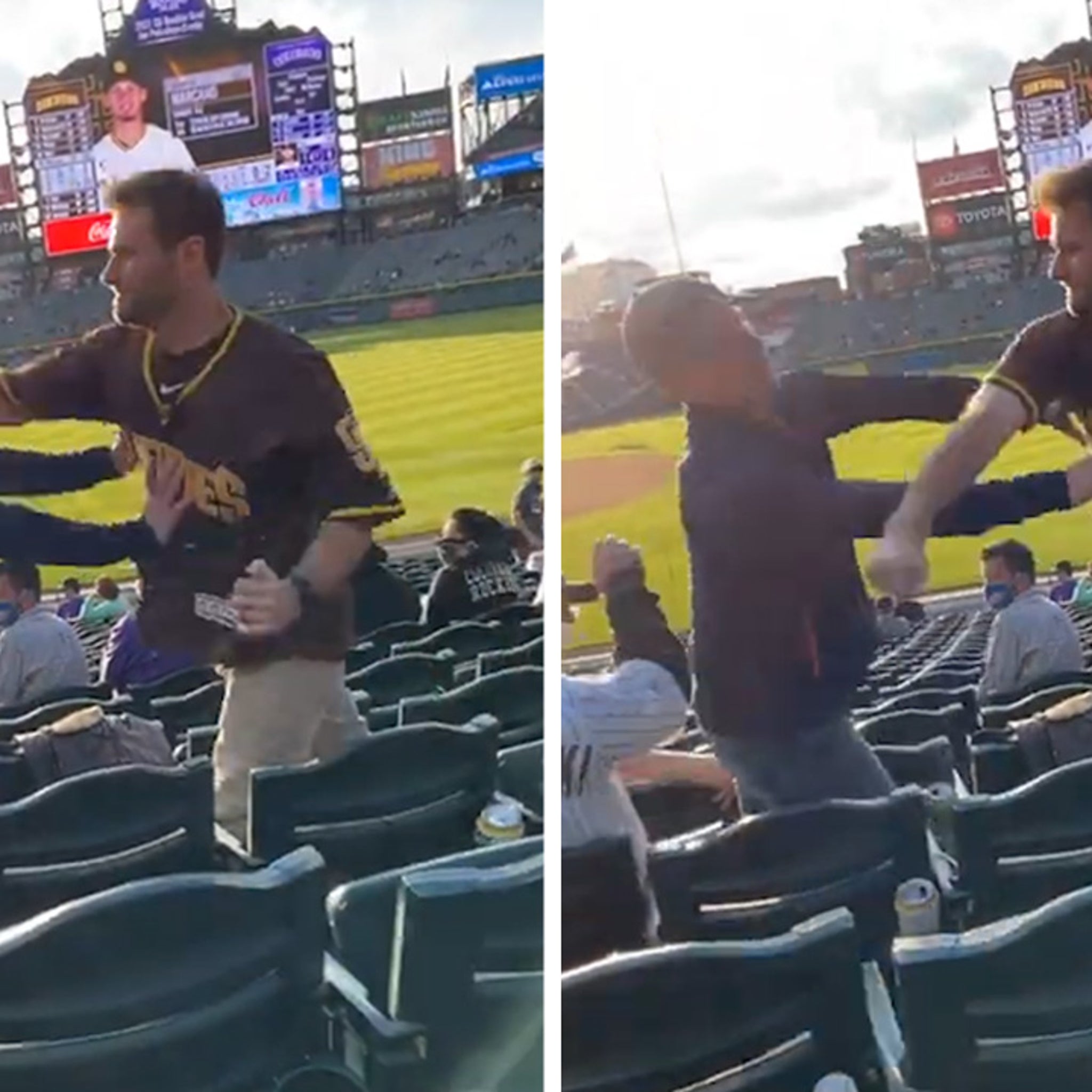 Padres fan brutally knocks out Rockies supporter with one punch leading to  massive fight at MLB game