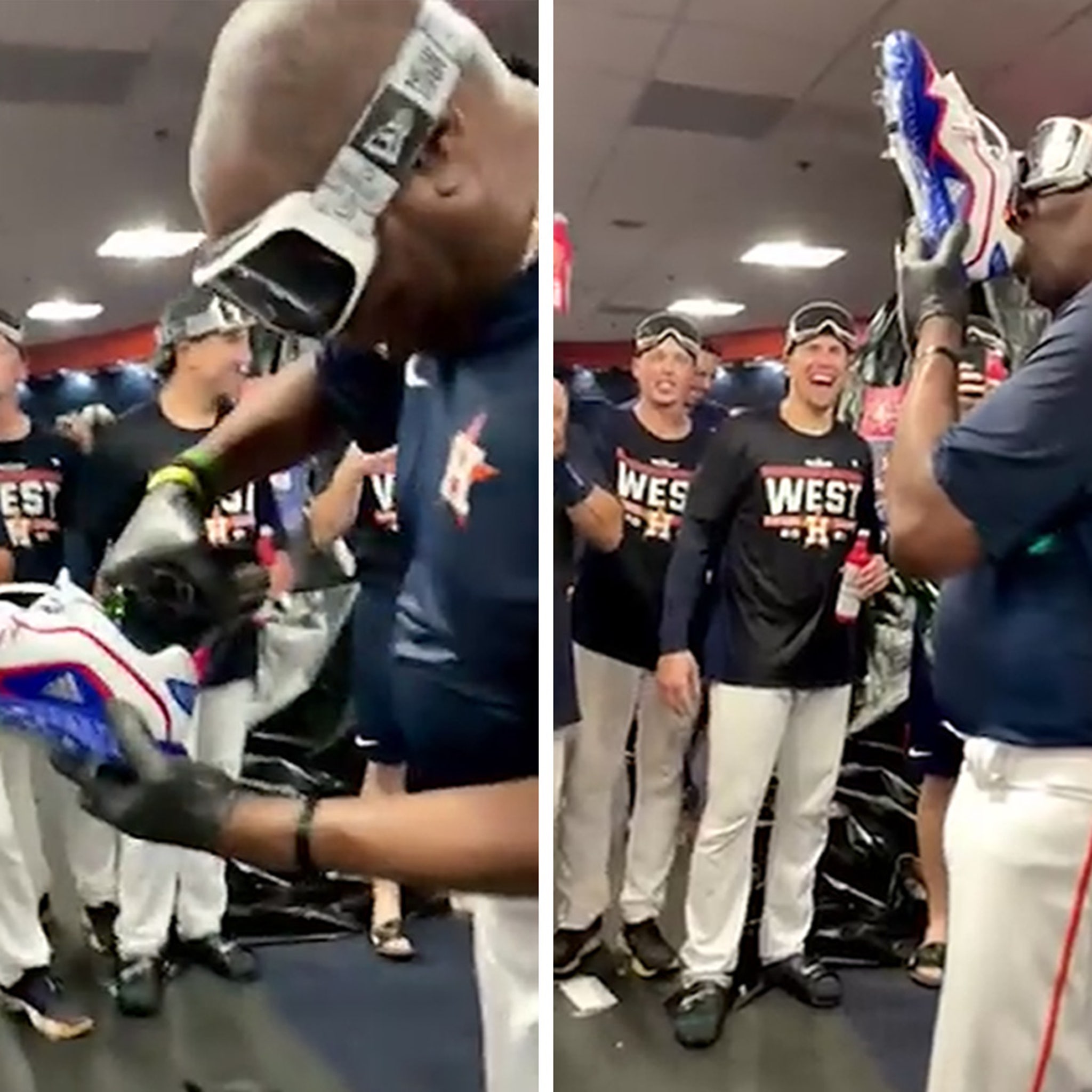 Dusty Baker Chugs Champagne Out Of Cleat To Celebrate Astros Win