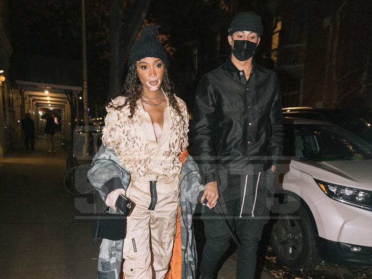 Kyle Kuzma and Winnie Harlow -- Holding Hands on Date Night In NYC