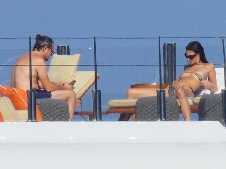 Leonardo DiCaprio and Vittoria Ceretti Tan on Yacht in Cannes