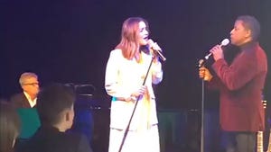 Katharine McPhee, David Foster Perform Christmas Songs Together at Holiday Party