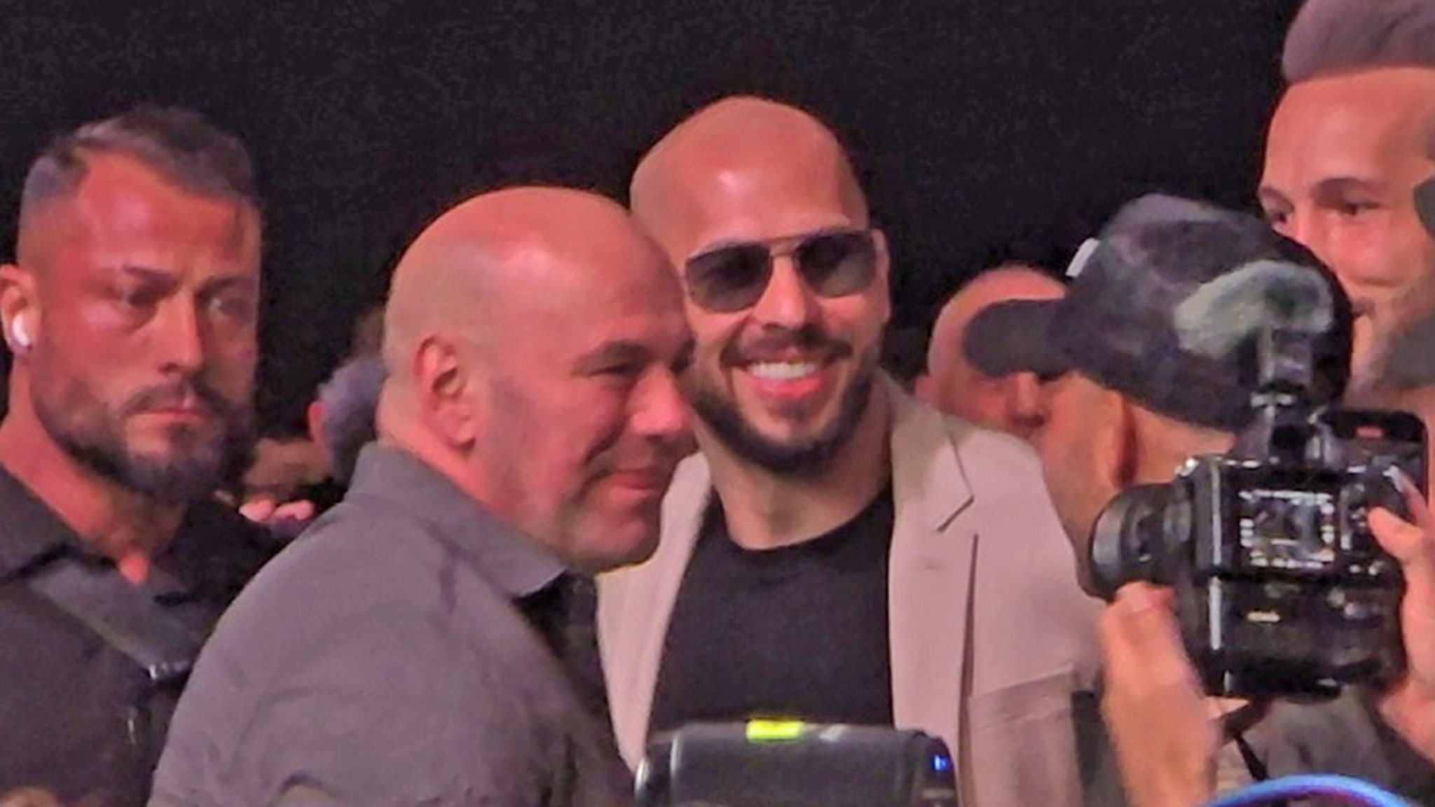 Dana White Greets Andrew and Tristan Tate at Power Slap Event, Welcomes Them to U.S.A.