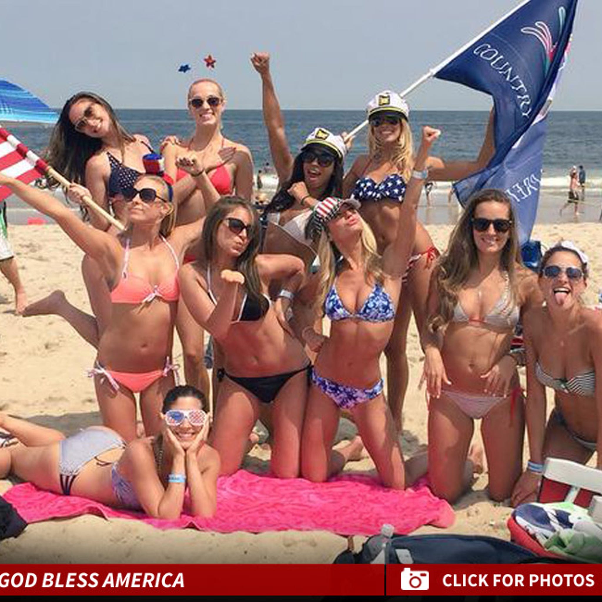 NFL Cheerleaders Bust Out the Bikinis For America