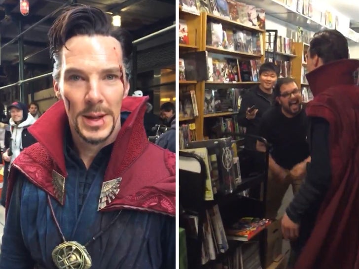 Benedict Cumberbatch Walks into Comic Store as Doctor Strange