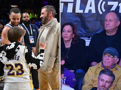 celebs attend lakers warriors game getty 1