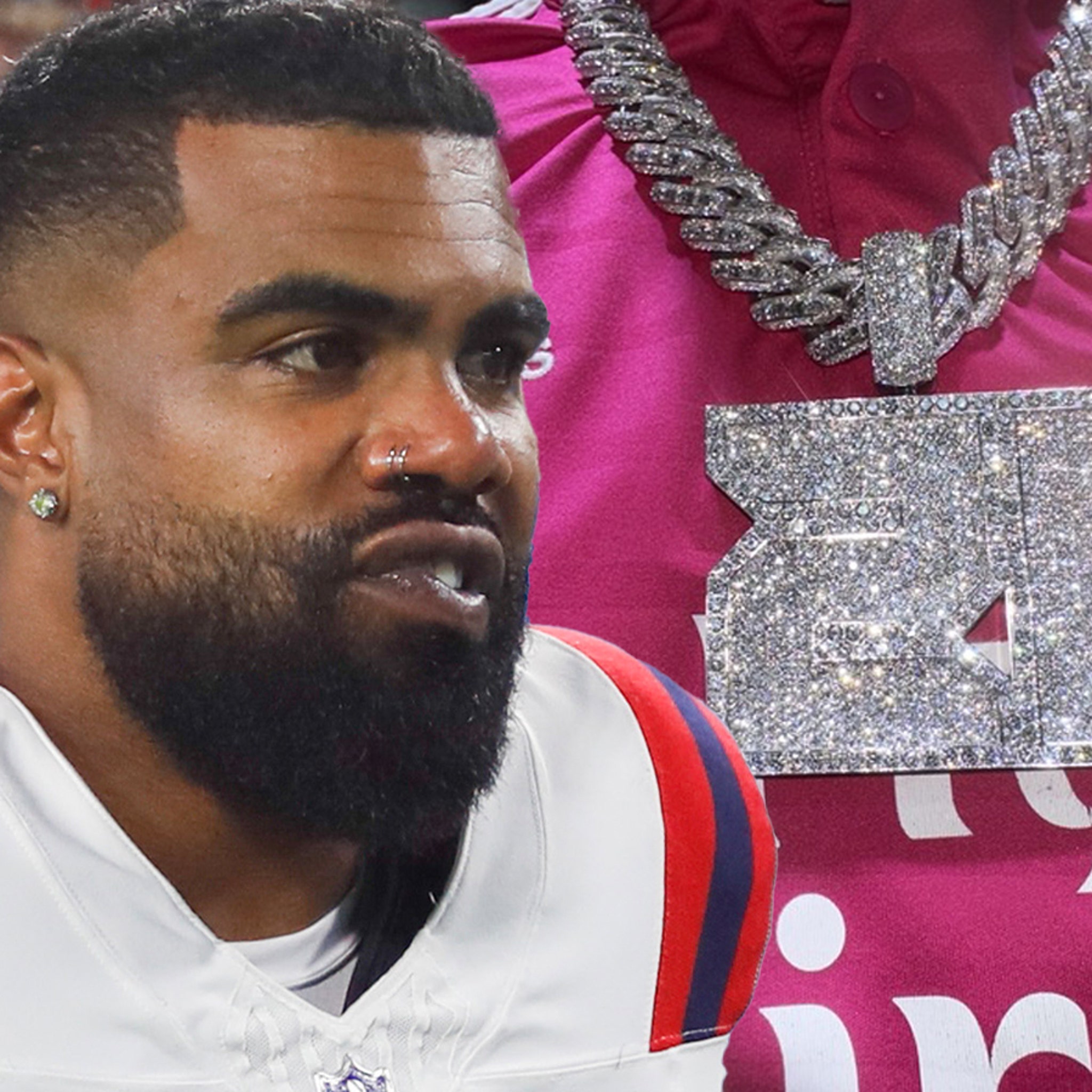 Ezekiel Elliott shows off jersey numbers on reversible chain - ESPN