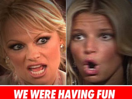 Pamela Anderson and Jessica Simpson: Click to listen