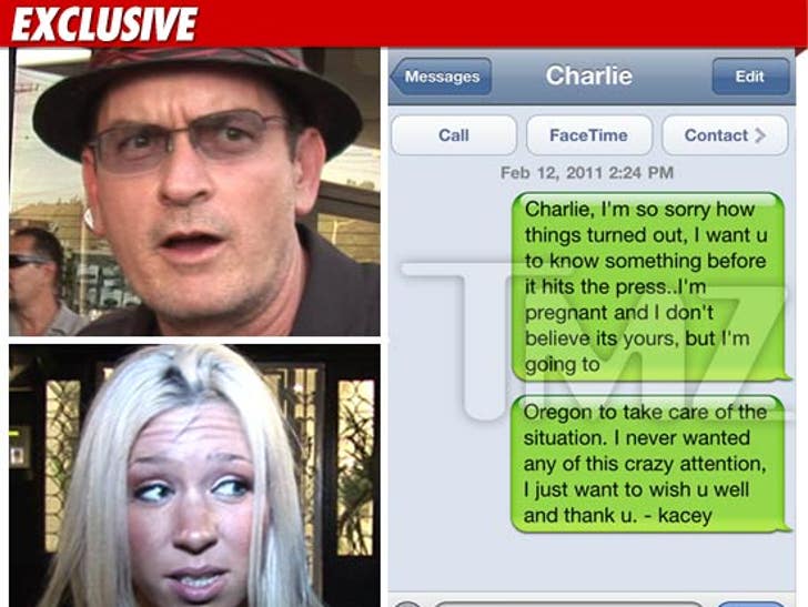 Charlie Sheen S Porn Pal Kacey Jordan Sends Text Message I M Pregnant
