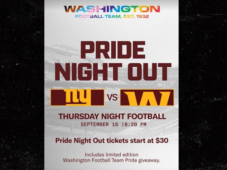 Washington Football Team To Host First Ever 'Pride Night Out