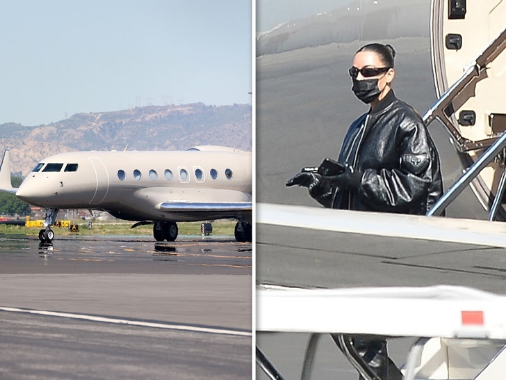 Kim Kardashian Flies Home From Milan In Her New Private Jet