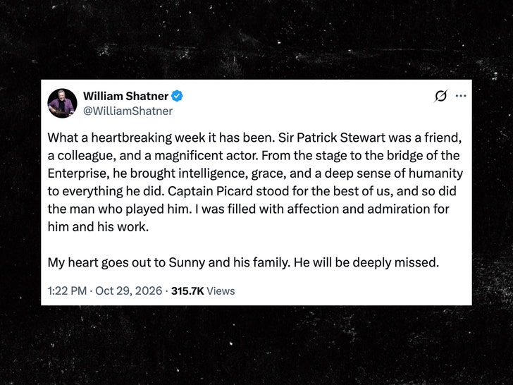 wiiliam shatner on patrick stewart x 1