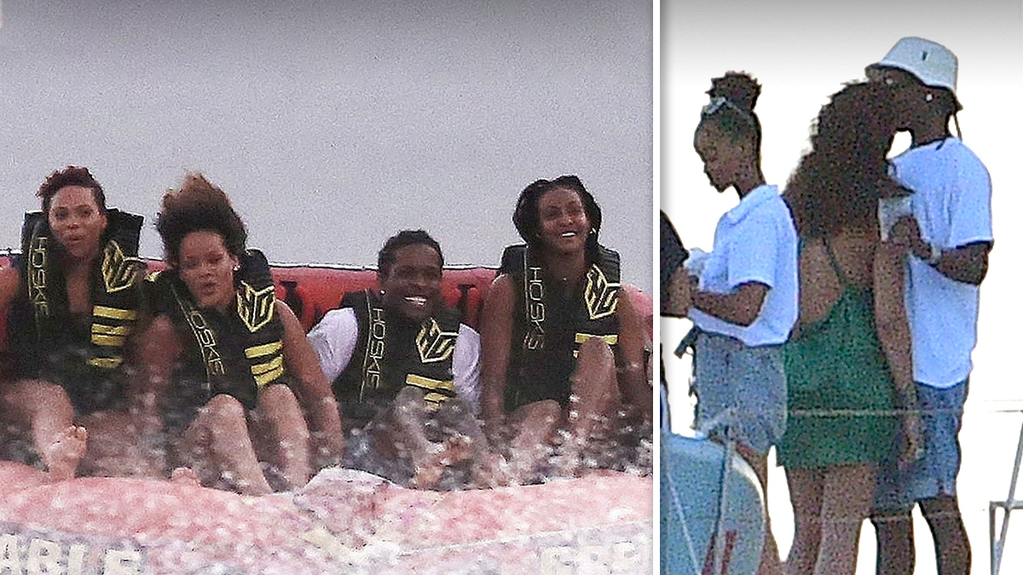 Rihanna and A $ AP Rocky Jet Ski, PDA in Barbados