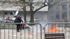 Man Sets Himself On Fire Outside Trump Trial Identified, Alive & Critical