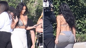 Kim Kardashian In A Silver Bikini