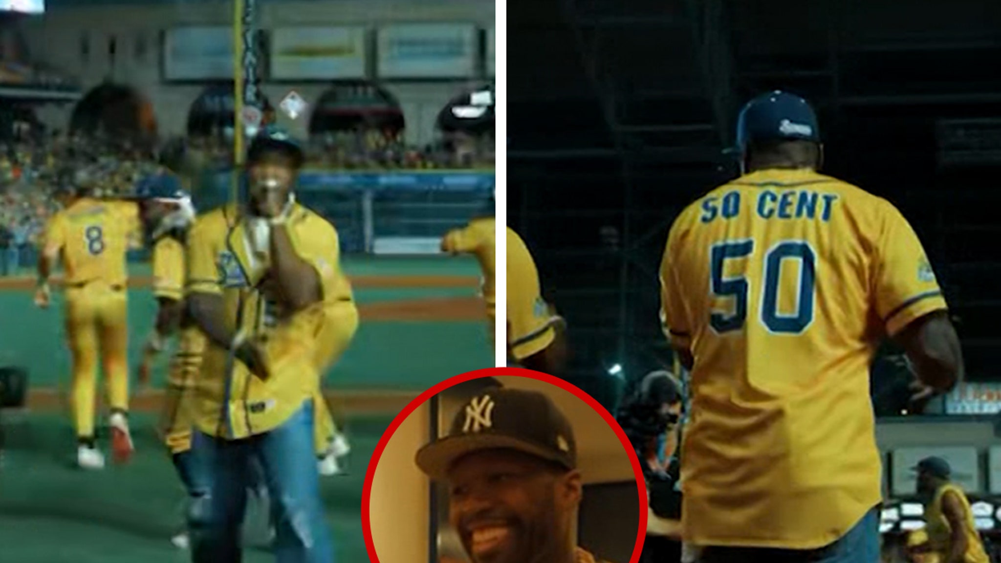 50 Cent’s ‘Worst Pitch in History’ Do-Over at Savannah Bananas Baseball Game