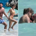 Taylor Swift y Travis Kelce nadan juntos en las Bahamas