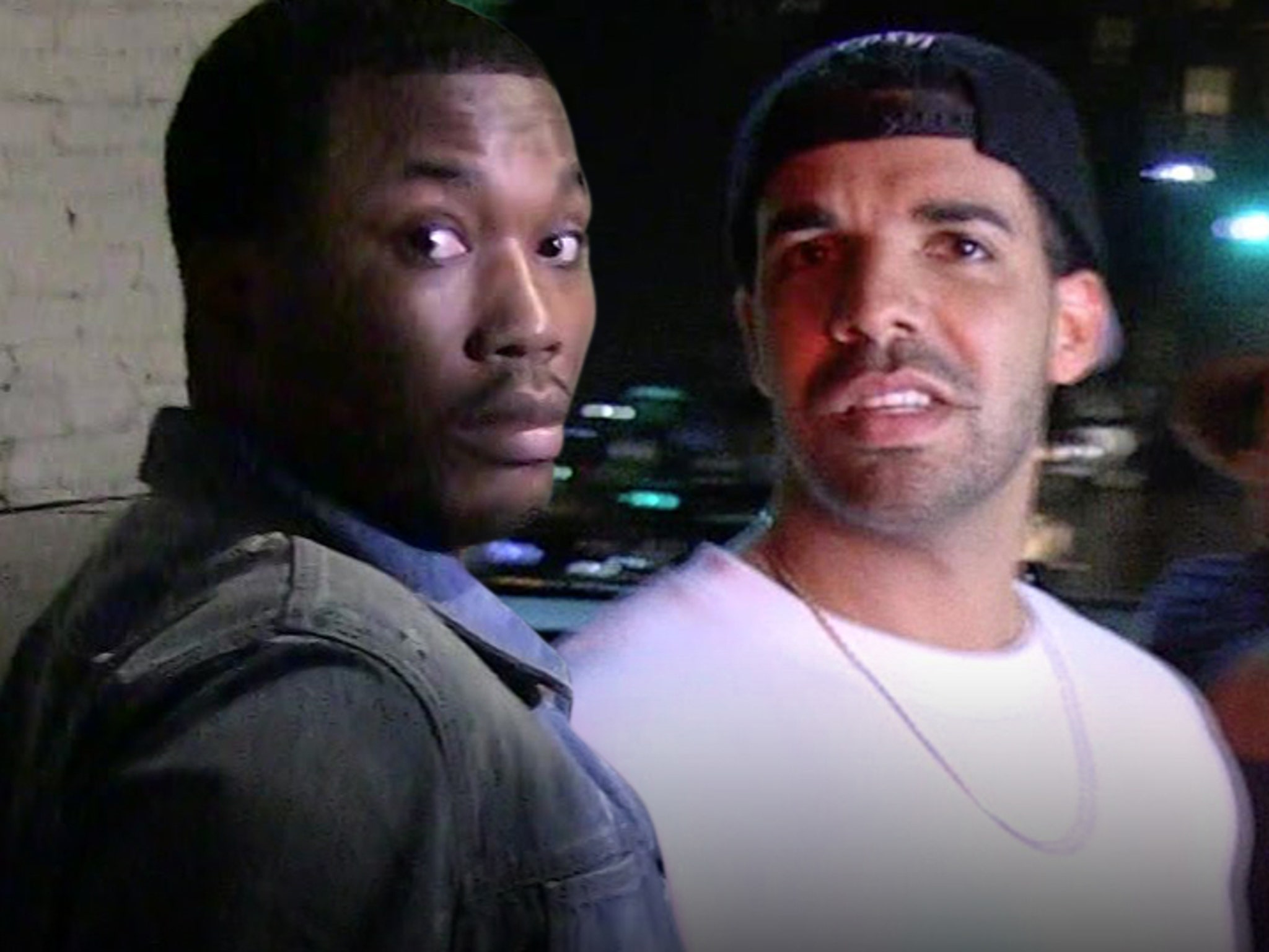 Drake Enters Philly's Wells Fargo Arena With Meek Mill