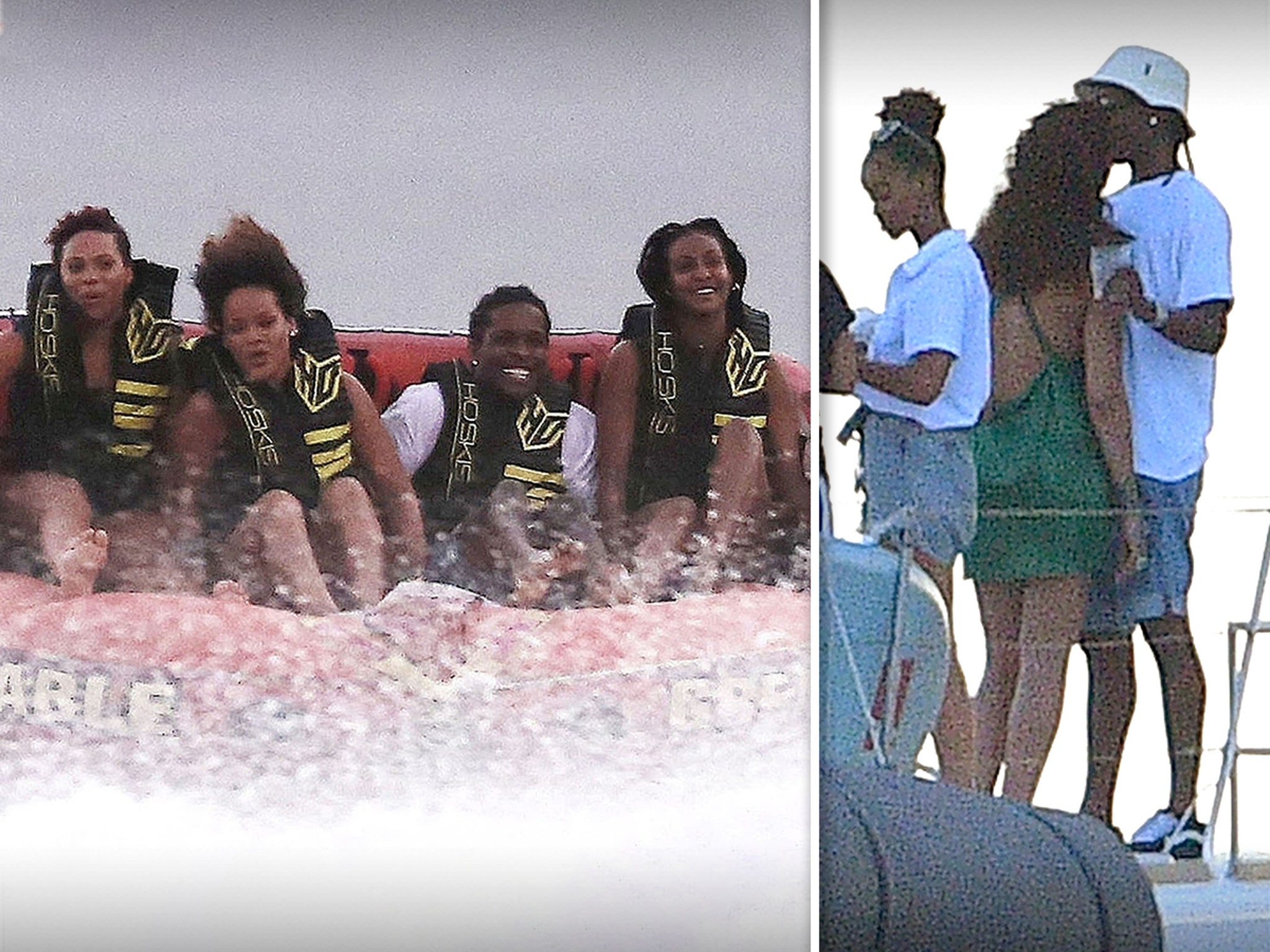 Rihanna relaxes in bikini as ASAP Rocky jet skis on Barbados holiday before  gun charge bombshell