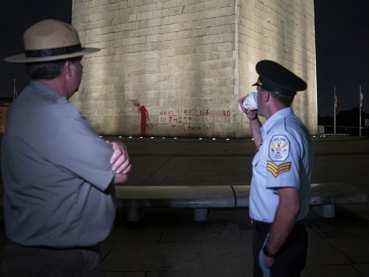 Washington Monument Vandalized -- Police On The Scene