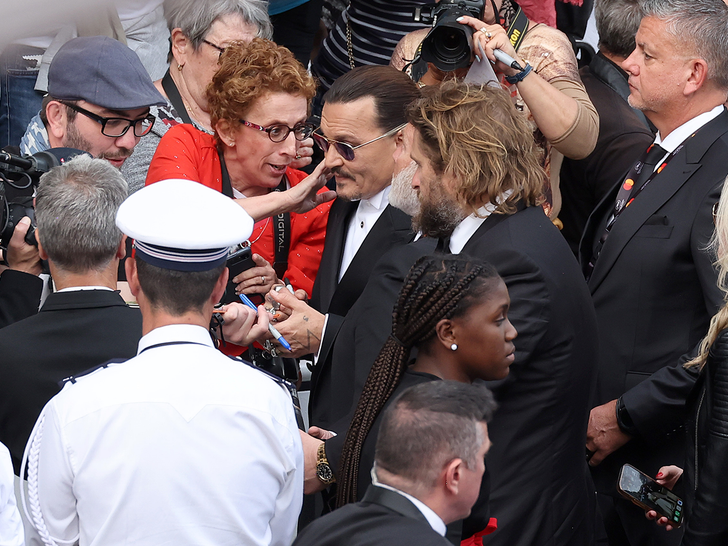 Johnny Depp attends the "Jeanne du Barry" Screening & opening