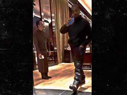 Kanye West was seen alone today at the Bvlgari Hotel Tokyo BACKGRID